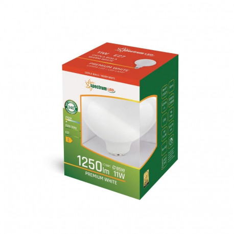 LED GLOB G125 E-27 230V 11W COG soe valge matt