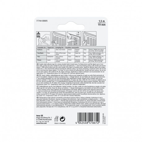 TAPE DOUBLE-SIDED 1.5MX19MM FOR MIRRORS