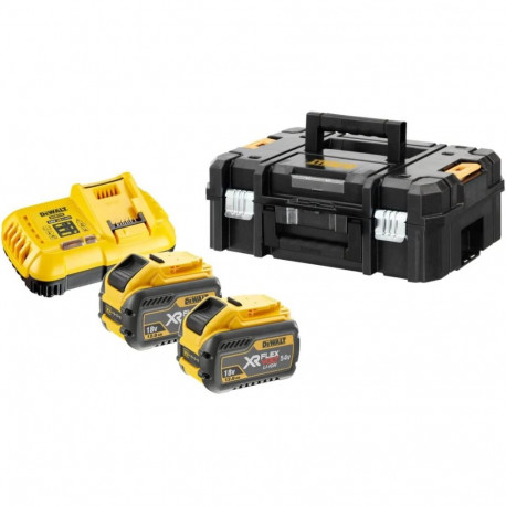 DeWALT XR FLEXVOLT AKKU set of 2 (black/yellow, quick charger, 2x battery, T STAK-Box II, battery ca