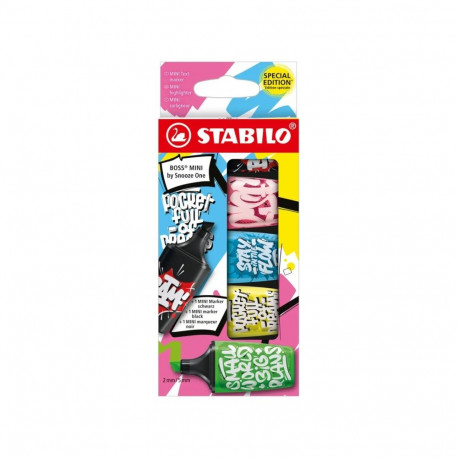 Helestusmarker Stabilo BOSS MINI by Snooze One, 2+5mm, 5 värvi/kmpl