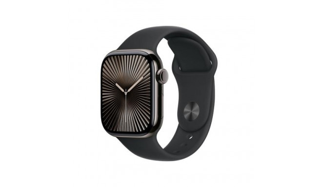 Apple Watch Series 10 GPS + Cellular 42mm Slate Titanium Case with Black Sport Band - S/M
