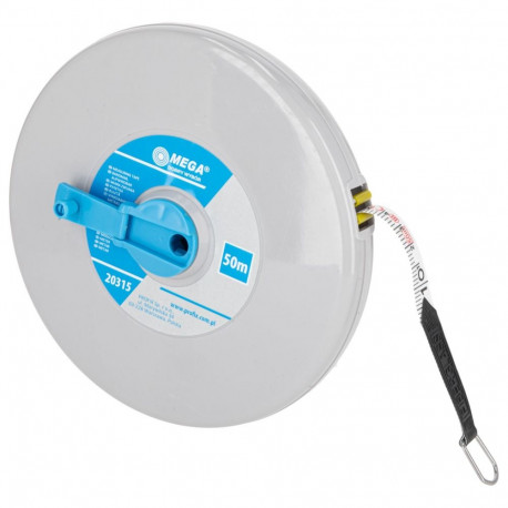 Miara 50m, taśma z włókna szklanego, obudowa zamknięta, ce