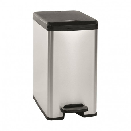 Pedal Bucket Metallic Slim Bin 25L Silver