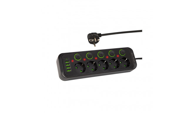 98-209# ps-550s 5-gniazd 4xusb 1xusb-c 5m must 3x1mm