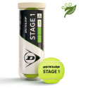 Tennis balls DUNLOP STAGE 1 GREEN 3-tube ITF