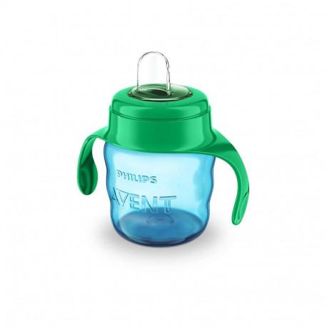 Philips Avent Easy Sip mācību krūzīte ar rokturiem   6M+  200ml  silikona snīpis  zaļa SCF551/05