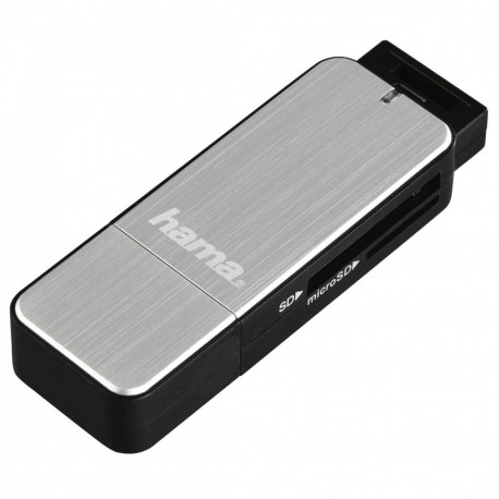 Hama mälukaardilugeja USB 3.0 SD/microSD alumiinium, must/hõbedane