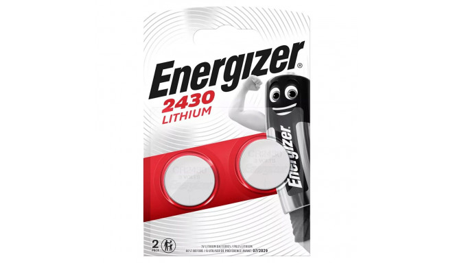 Battery - Energizer CR2430 3V Lithium Coin Cell 285 mAh, 2 pcs