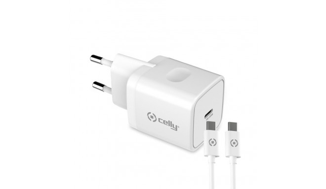 Seinalaadija Celly 20W adapter + USB-C kaabel