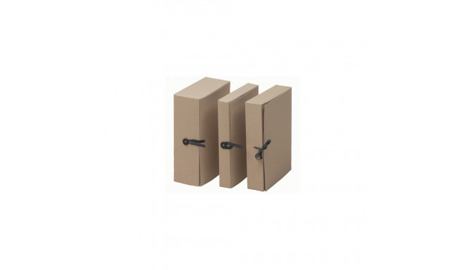 Arhiivikarp/arhiivikaaned A4 pael+nööp kinnitusega, laius 8cm, kartong 650gsm, pruun, SMLT