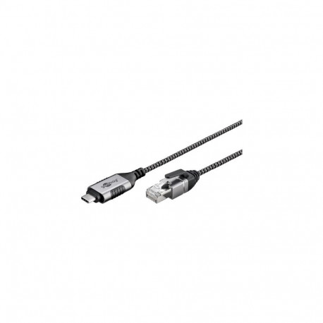 Goobay 74405 cable gender changer USB 3.1 type A RJ45 Black, Silver