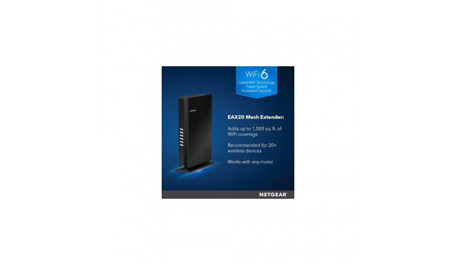 NETGEAR 4PT AX1800 WIFI MESH EXTENDER Network repeater Black 10, 100, 1000 Mbit/s