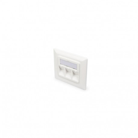 Digitus Wallplate for Keystone Modules, German type, middle plate 50x50 mm, frame 80x80 mm