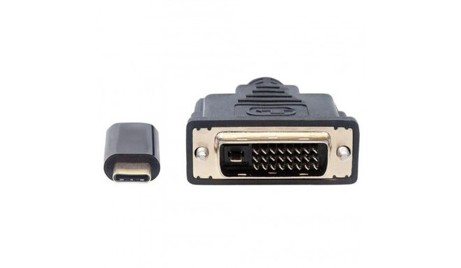 Manhattan USB-C to DVI-D Cable, 1080p@60Hz, 2m, Male to Female, Black, Compatible with DVD-D, Three