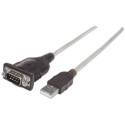 Manhattan USB-A to Serial Converter cable, 45cm, Male to Male, Serial/RS232/COM/DB9, Prolific PL-230
