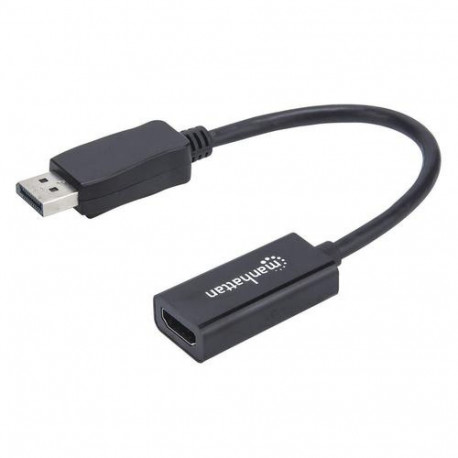 Manhattan DisplayPort 1.1 to HDMI Adapter Cable, 1080p@60Hz, Male to Female, Black, Cable 15cm, DP W
