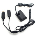 Caruba Canon LP E6 Full Decoding Dummy Batterij + 5V 2A Dubbele USB kabel