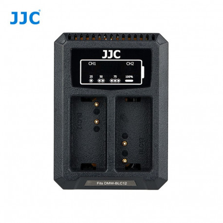 JJC Panasonic DCH BLC12 USB Dual Battery Charger (DMW BLC12, Sigma BP 51, Leica BP DC12)