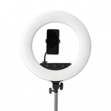 Caruba RGB Round Vlogger 18 inch LED Set met Tas Roze
