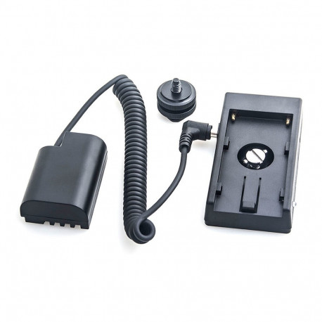 Caruba Panasonic DMW DCC12 Full Decoding Dummy Batterij + F970 Batterijhuls (veer kabel)
