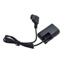Caruba Canon LP E6 Full Decoding Dummy Battery + D TAP B Type Poort (rechte kabel)