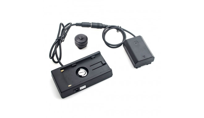 Caruba Sony NP FZ100 Full Decoding Dummy Batterij + F970 Batterij Gusset (rechte kabel)