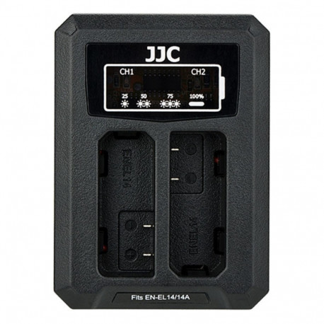 JJC Nikon DCH ENEL14A USB Dual BatteryCharger (voorNikon EN EL14/EN EL14A)