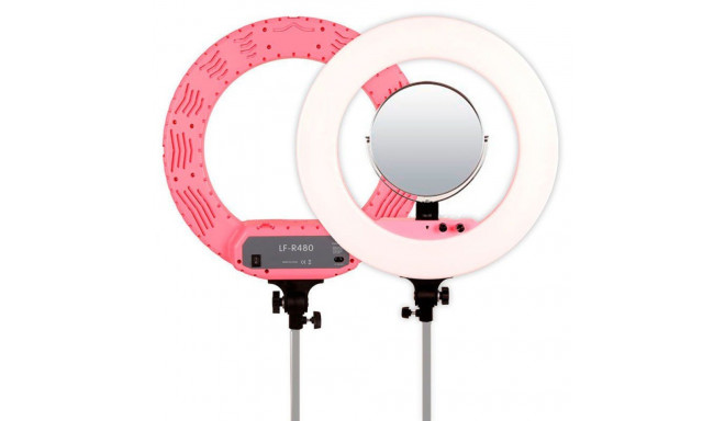 Caruba Round Vlogger 18 inch LED Set Economy met Tas Roze