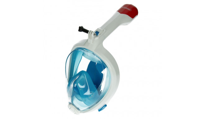 Caruba Full Face Snorkel Masker Swift Vouwbaar + Action Cam Mount (Blauw L / XL)