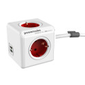 Allocacoc PowerCube Extended USB Rood 1,5m Kabel