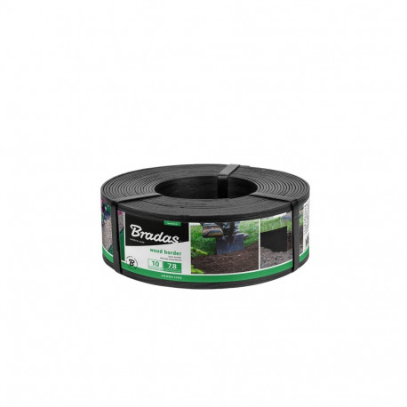 Lawn border WOOD BORDER 7,8mm x 2,8mm x 10m - black