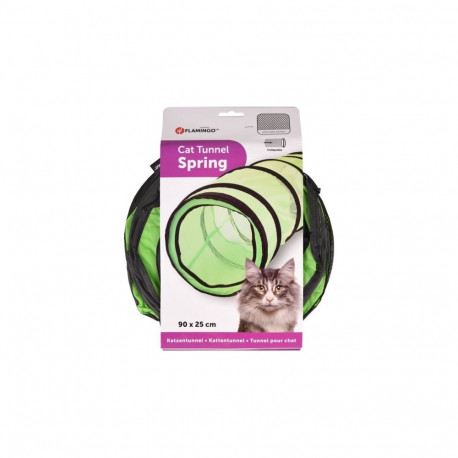 Flamingo cat tunnel green/black 90cm