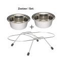 Barry King 2x metal bowls on stand 0.9L