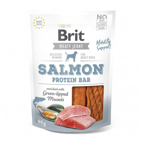 Brit Jerky Salmon Protein Bar Snack treat for dogs 80g