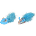 Flamingo cat mouse with nettle and feather 2 pcs