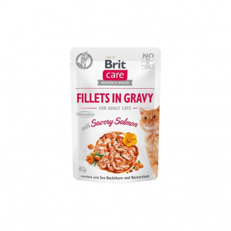 Brit Care Fillets in Gravy Savory Salmon wet cat food 85g