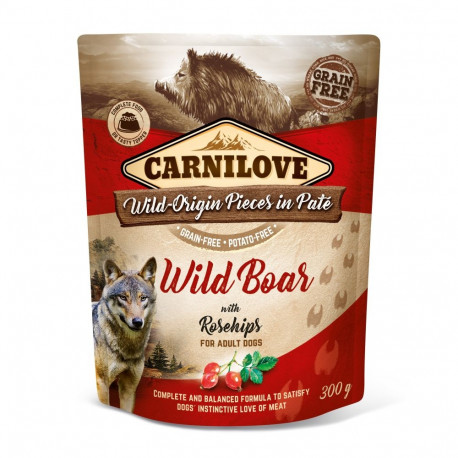 Carnilove Pouch Pate Wild Boar with Rosehips food bags for dogs 300g