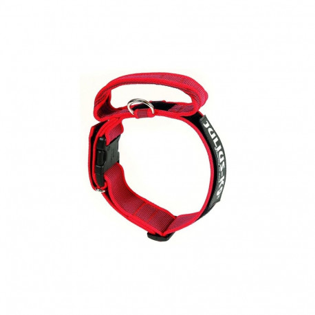 Julius-K9 red-gray dog collar with handle 50mm