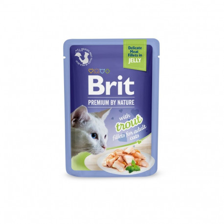Brit Premium Delicate Trout Fillets in Jelly wet food for cats 85g
