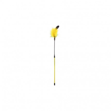 Record yellow cat hook with feather 48cm