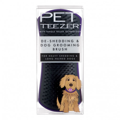 Pet Teezer purple/grey undercoat brush for dogs L