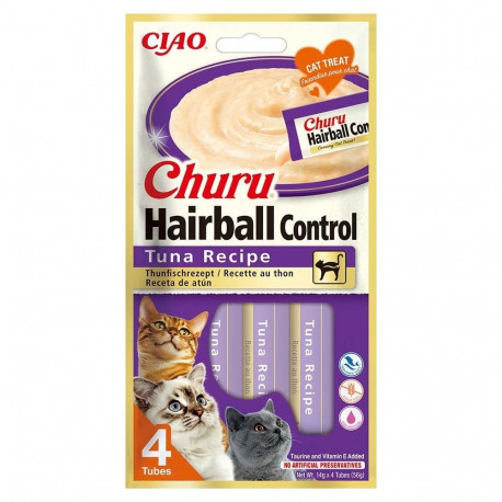 Churu Hairball tuna treat for cats 4x14g