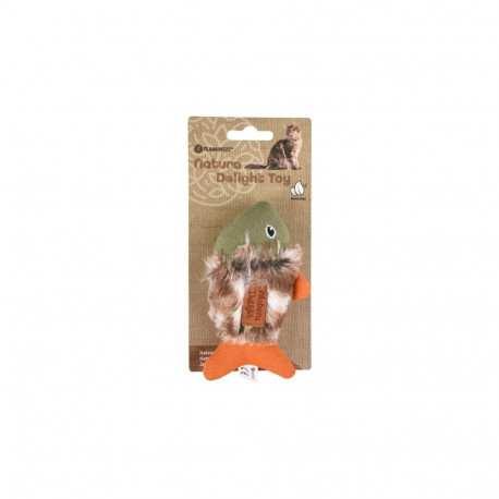Flamingo soft toy fish with nettle for cat 13cm