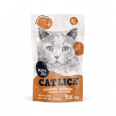 Kitty Joy Cat Lick cat treat with chicken and salmon 4x15g