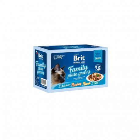 Brit Premium Delicate Gravy Family multipakk märgtoit kassidele 12x85g