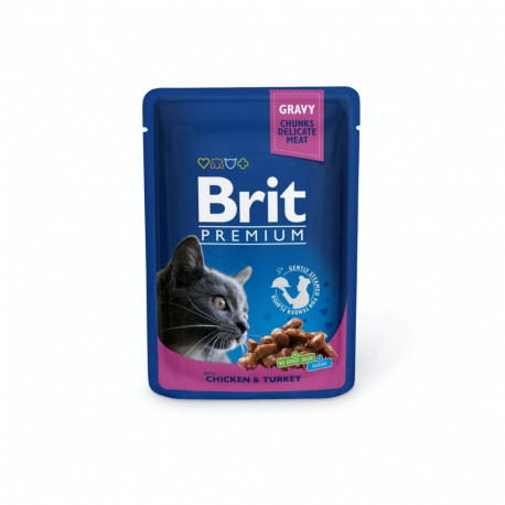 Brit Premium Chicken & Turkey wet cat food 100g