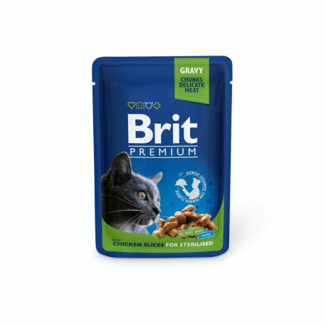 Brit Premium Chicken Slices for Sterilised märgtoit steriliseeritud kassidele 100g