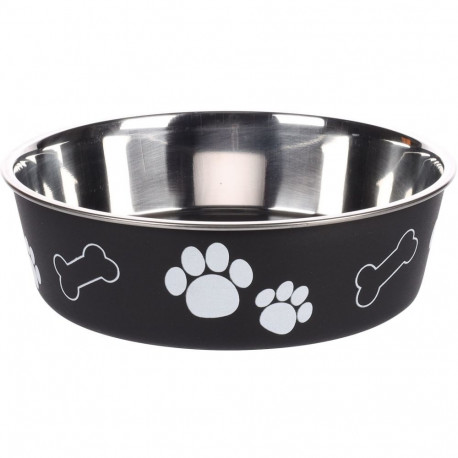 Flamingo black bowl with non-slip base for dogs ø 17cm - 800ml