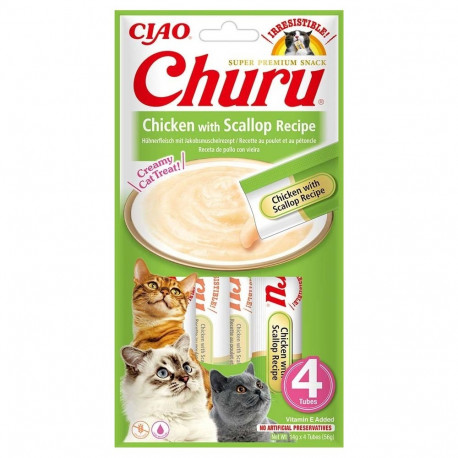Churu cat treat with chicken and scallop 4x14g