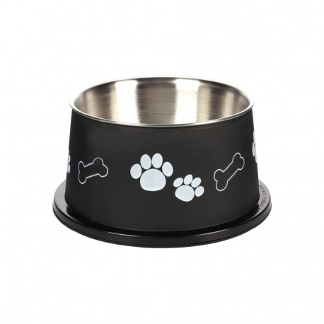 Flamingo bowl for long-eared dogs black 0.9l- ∅15cm